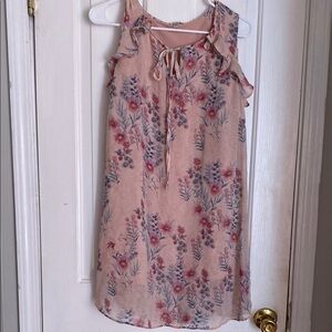 Floral Pink Sleeveless Dress